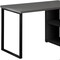 Homeroots 29.5 in. Black Particle Board & Silver Metal Computer Desk with a Grey Top 333531 - alternate 2